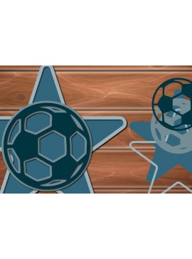 Σετ των 2 Intra απο ξύλο plywood 3mm-4mm πάχος Τρισδιάστατη κοπή χαρτιού ποδοσφαίρου πολλαπλών στρώσεων Δίασταση 15x15 cm INTRAFABR-17125801