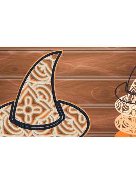 Σετ των 2 Intra απο ξύλο plywood 3mm-4mm πάχος Τρισδιάστατο αποκριάτικο καπέλο πολλαπλών επιπέδων Δίασταση 15x15 cm INTRAFABR-15096311