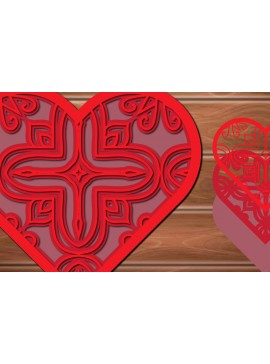 Σετ των 2 Intra απο ξύλο plywood 3mm-4mm πάχος 3D Multi-layer Heart Decor Cut  Δίασταση 15x15 cm INTRAFABR-17454046