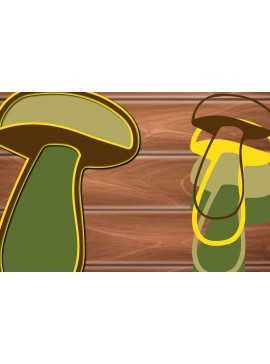 Σετ των 2 Intra απο ξύλο plywood 3mm-4mm πάχος 3D Multi Layer Mushrooms Paper Cut Δίασταση 15x15 cm INTRAFABR-17022475