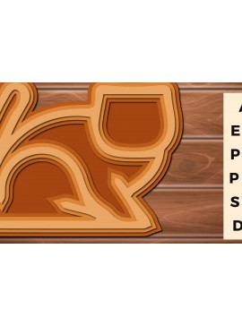 Σετ των 2 Intra απο ξύλο plywood 3mm-4mm πάχος 3D Multi Layer Paper Cut Cat Δίασταση 15x15 cm INTRAFABR-17663240