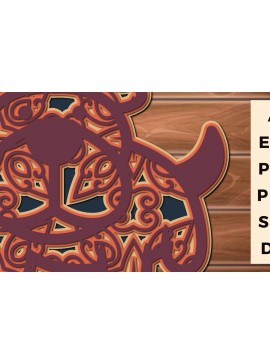Σετ των 2 Intra απο ξύλο plywood 3mm-4mm πάχος 3D Multi Layer Paper Cut Dog Δίασταση 15x15 cm INTRAFABR-17658218