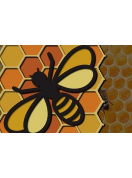 Σετ των 3 Intra απο ξύλο plywood 3mm-4mm πάχος 3d Multi-Layered Bee , Cut Δίασταση 15x15 cm INTRAFABR-25160710
