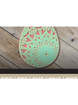 Σετ των 2 Intra απο ξύλο plywood 3mm-4mm πάχος 3D Multi Layered Egg Mandala Δίασταση 30x30 cm INTRAFABR-26115406