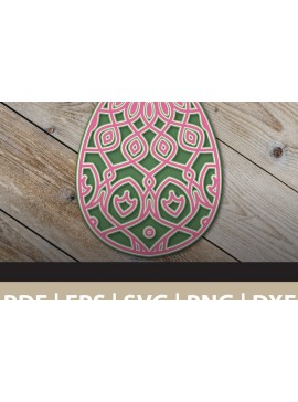 Σετ των 2 Intra απο ξύλο plywood 3mm-4mm πάχος 3D Multi Layered Egg Mandala Δίασταση 30x30 cm INTRAFABR-26118856