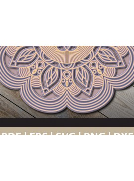 Σετ των 2 Intra απο ξύλο plywood 3mm-4mm πάχος 3D Multi Layered Mandala Δίασταση 30x30 cm INTRAFABR-25892527