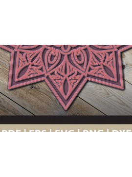 Intra απο ξύλο plywood 3mm-4mm πάχος 3D Multi Layered Mandala Δίασταση 30x30 cm INTRAFABR-25892648