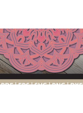 Σετ των 2 Intra απο ξύλο plywood 3mm-4mm πάχος 3D Multi Layered Mandala Δίασταση 30x30 cm INTRAFABR-25892842