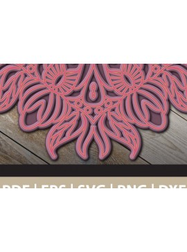 Σετ των 2 Intra απο ξύλο plywood 3mm-4mm πάχος 3D Multi Layered Mandala Δίασταση 30x30 cm INTRAFABR-25893109