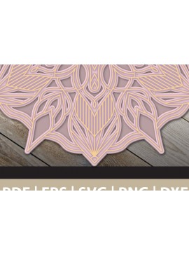 Intra απο ξύλο plywood 3mm-4mm πάχος 3D Multi Layered Mandala Δίασταση 30x30 cm INTRAFABR-25908198