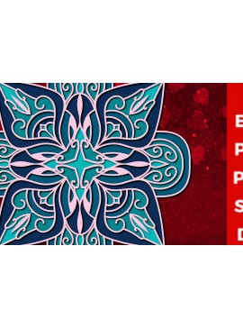 Σετ των 2 Intra απο ξύλο plywood 3mm-4mm πάχος 3d Πολυεπίπεδο περικοπής Mandala Δίασταση 30x30 cm INTRAFABR-23142242