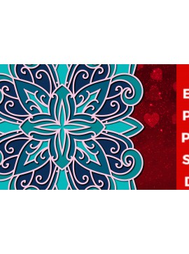 Σετ των 2 Intra απο ξύλο plywood 3mm-4mm πάχος 3d Πολυεπίπεδο περικοπής Mandala Δίασταση 30x30 cm INTRAFABR-23139160