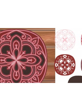 Σετ των 2 Intra απο ξύλο plywood 3mm-4mm πάχος 3D MultiLayer Mandala Cut File Δίασταση 30x30 cm INTRAFABR-14837959