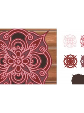 Σετ των 2 Intra απο ξύλο plywood 3mm-4mm πάχος 3D MultiLayer Mandala Cut File Δίασταση 30x30 cm INTRAFABR-14831035