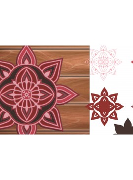 Σετ των 2 Intra απο ξύλο plywood 3mm-4mm πάχος 3D MultiLayer Mandala Cut File Δίασταση 30x30 cm INTRAFABR-14834462