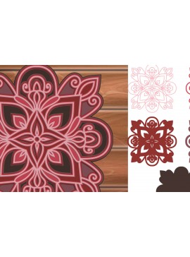 Intra απο ξύλο plywood 3mm-4mm πάχος 3D MultiLayer Mandala Cut File Δίασταση 30x30 cm INTRAFABR-14831905