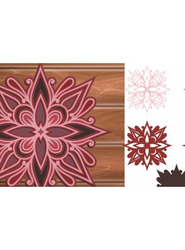 Σετ των 2 Intra απο ξύλο plywood 3mm-4mm πάχος 3D Multilayer Mandala Δίασταση 30x30 cm INTRAFABR-14831416