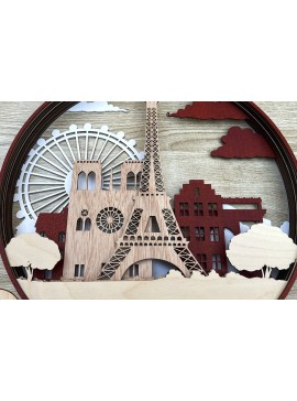 Σετ των 2 Intra απο ξύλο plywood 3mm-4mm πάχος κοπής με λέιζερ 3D πολλών επιπέδων Paris Δίασταση 15x15 cm INTRAFABR-14833152