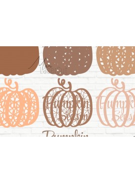 Σετ των 2 Intra απο ξύλο plywood 3mm-4mm πάχος 3D Πολυεπίπεδο φθινοπωρινής κολοκύθας με λέιζερ Δίασταση 15x15 cm INTRAFABR-19045135