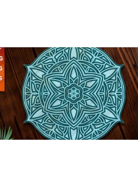 Σετ των 2 Intra απο ξύλο plywood 3mm-4mm πάχος 3D Multilayered Mandala Δίασταση 30x30 cm INTRAFABR-14744156