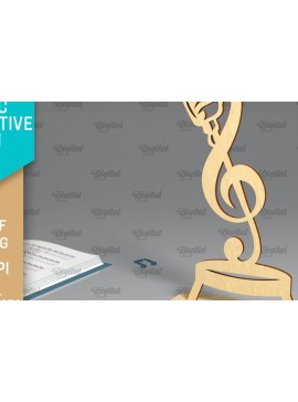 Intra απο ξύλο plywood 3mm-4mm πάχος Τρισδιάστατη μουσική διακοσμητική πινακίδα κοπής με λέιζερ Δίασταση 30x20 cm INTRAFABR-96140748