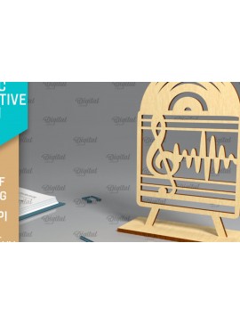 Intra απο ξύλο plywood 3mm-4mm πάχος Τρισδιάστατη μουσική διακοσμητική πινακίδα κοπής με λέιζερ Δίασταση 30x20 cm INTRAFABR-96139616