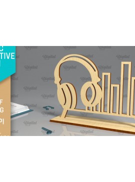 Σετ των 2 Intra απο ξύλο plywood 3mm-4mm πάχος Τρισδιάστατη μουσική διακοσμητική πινακίδα κοπής με λέιζερ Δίασταση 30x20 cm INTRAFABR-96139707