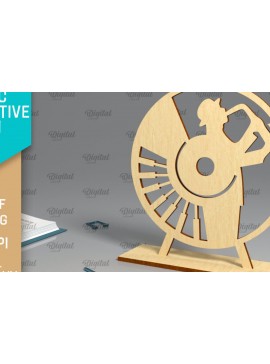 Σετ των 2 Intra απο ξύλο plywood 3mm-4mm πάχος Τρισδιάστατη μουσική διακοσμητική πινακίδα κοπής με λέιζερ Δίασταση 30x20 cm INTRAFABR-96139548