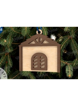 Σετ των 3 Intra απο ξύλο plywood 3mm-4mm πάχος Σχέδιο κοπής με λέιζερ τρισδιάστατο στολίδι της Γέννησης Δίασταση 8x8 cm INTRAFABR-110762914