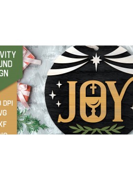 Intra απο ξύλο plywood 3mm-4mm πάχος Σχέδιο κοπής με λέιζερ τρισδιάστατο στρογγυλό σημάδι της Γέννησης Δίασταση 30x20 cm INTRAFABR-107030252