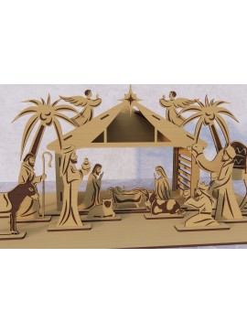 Σετ των 2 Intra απο ξύλο plywood 3mm-4mm πάχος Τρισδιάστατη δέσμη βάσης γέννησης  Δίασταση 30x20 cm INTRAFABR-80867029