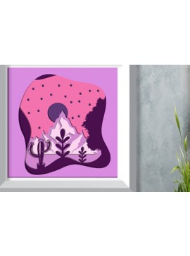 Σετ των 2 Intra απο ξύλο plywood 3mm-4mm πάχος 3d Nature Shadow Box Δίασταση 25x25 cm INTRAFABR-71063871