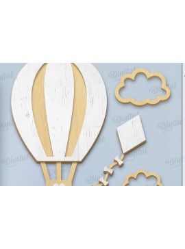 Σετ των 2 Intra απο ξύλο plywood 3mm-4mm πάχος Τρισδιάστατο διακόσμησης παιδικού σταθμού Δίασταση 30x20 cm INTRAFABR-119263069