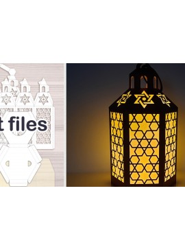 Σετ των 2 Intra απο ξύλο plywood 3mm-4mm πάχος Πρότυπο φαναριού τρισδιάστατου ανατολίτικου χαρτιού Δίασταση 15x15 cm INTRAFABR-78166154