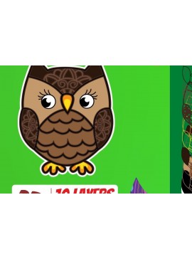 Intra απο ξύλο plywood 3mm-4mm πάχος αποκοπής 3D Owl Δίασταση 30x20 cm INTRAFABR-17648490