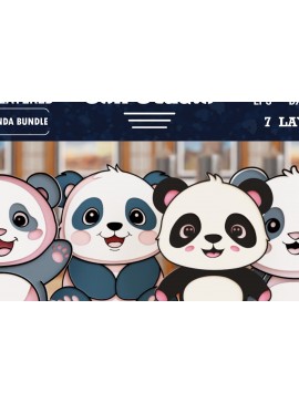 Σετ των 3 Intra απο ξύλο plywood 3mm-4mm πάχος Τρισδιάστατο Panda Papercut File Bun Δίασταση 1500x1500 cm INTRAFABR-100958537