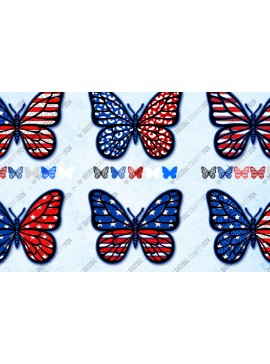 Intra απο ξύλο plywood 3mm-4mm πάχος 3D Patriotic Butterfly Papercut Δίασταση 3600x3600 cm INTRAFABR-13734483