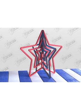 Σετ των 2 Intra απο ξύλο plywood 3mm-4mm πάχος 3D Patriotic Stand | Αμερικανικό σύμβολο Δίασταση 15x15 cm INTRAFABR-97751782