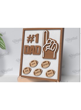 Σετ των 2 Intra απο ξύλο plywood 3mm-4mm πάχος Τρισδιάστατο εξατομικευμένο σημάδι της γιορτής του πατέρα Δίασταση 30x20 cm INTRAFABR-119615472