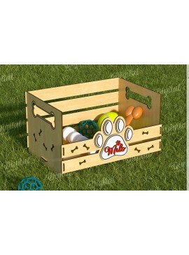 Intra απο ξύλο plywood 3mm-4mm πάχος 3D εξατομικευμένο καλάθι παιχνιδιών για κατοικίδια Δίασταση 30x20 cm INTRAFABR-119548586