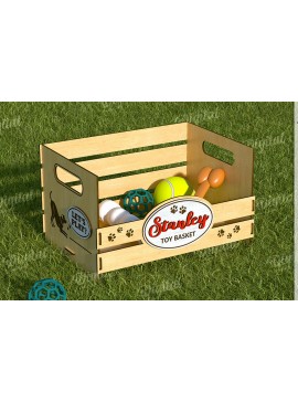 Σετ των 2 Intra απο ξύλο plywood 3mm-4mm πάχος 3D εξατομικευμένο καλάθι παιχνιδιών για κατοικίδια Δίασταση 30x20 cm INTRAFABR-119548311