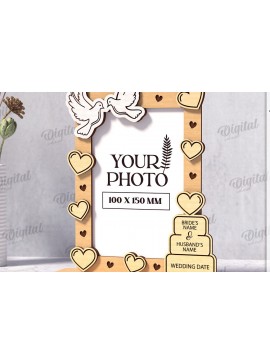 Σετ των 2 Intra απο ξύλο plywood 3mm-4mm πάχος Τρισδιάστατο εξατομικευμένο λέιζερ κορνίζας γάμου Δίασταση 20x30 cm INTRAFABR-121120555