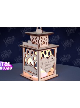 Σετ των 2 Intra απο ξύλο plywood 3mm-4mm πάχος φαναριού 3D Memorial Pet Δίασταση 15x15 cm INTRAFABR-95351245