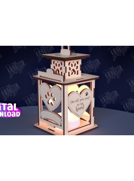 Σετ των 2 Intra απο ξύλο plywood 3mm-4mm πάχος φαναριού 3D Memorial Pet Δίασταση 15x15 cm INTRAFABR-95351248