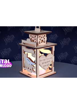 Σετ των 2 Intra απο ξύλο plywood 3mm-4mm πάχος φαναριού 3D Memorial Pet Δίασταση 15x15 cm INTRAFABR-95351265