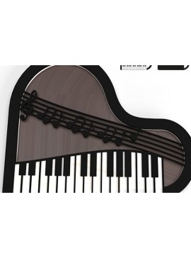 Σετ των 2 Intra απο ξύλο plywood 3mm-4mm πάχος 3D PIANO Cut | Μουσική 3D διακόσμηση Δίασταση 30x20 cm INTRAFABR-58474624