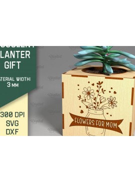 Σετ των 2 Intra απο ξύλο plywood 3mm-4mm πάχος 3D Plant Stand Δίασταση 30x20 cm INTRAFABR-92129083