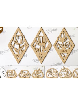 Intra απο ξύλο plywood 3mm-4mm πάχος κοπής με λέιζερ 3D φυτών διακόσμησης τοίχου Δίασταση 30x20 cm INTRAFABR-111427440