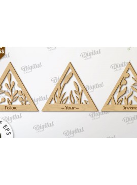 Σετ των 2 Intra απο ξύλο plywood 3mm-4mm πάχος 3D φυτά διακόσμηση τοίχου Σχεδιασμός κοπής με λέιζερ Δίασταση 30x20 cm INTRAFABR-111422004