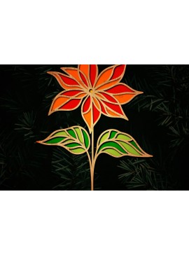 Σετ των 2 Intra απο ξύλο plywood 3mm-4mm πάχος Τρισδιάστατη Poinsettia Flower Δίασταση 15x15 cm INTRAFABR-111632859